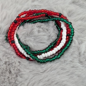 Wassermelonen Armband Set- Handgemachte Perlen Armbänder- Elastische Stretch Armband- Schmuck Armband- Geschenk- Glasperlen- Sommer- Geburtstag