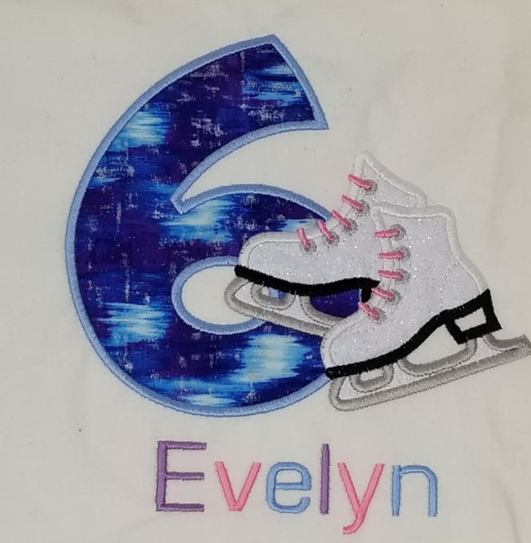 Ice Skating Birthday Shirt Any Name and Number Personalized Shirt