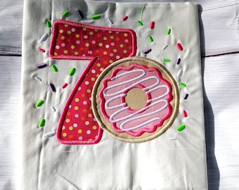 Donut birthday shirt any name and number personalized shirt cake smash photo shoot handmade donut birthday donut party