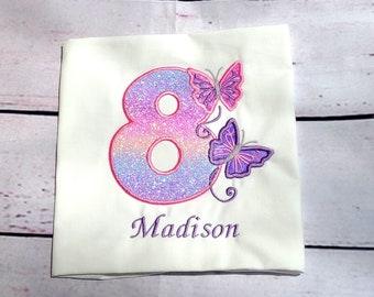 Pastel butterfly birthday shirt butterfly party any name and number personalized shirt cake smash 1st 2nd 3rd 4th 5th