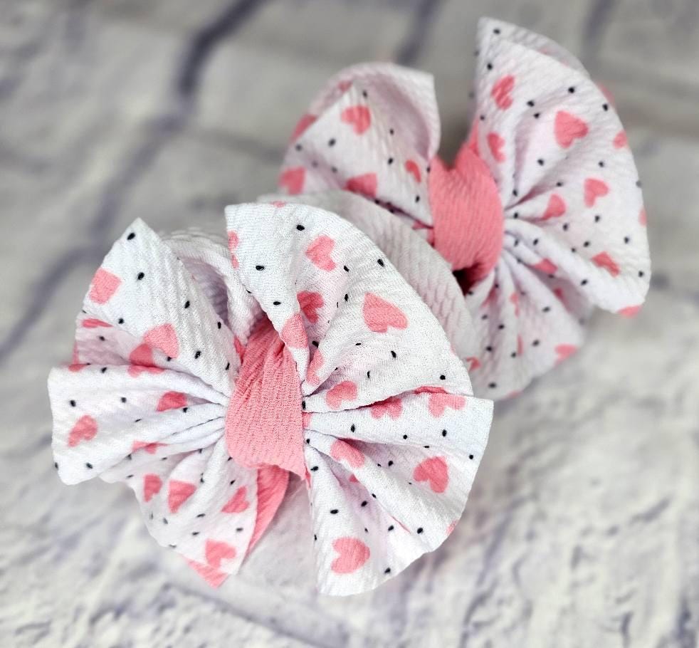 Piggy bows piggy set pink harts piggy bow shredded piggy bows girls bow
