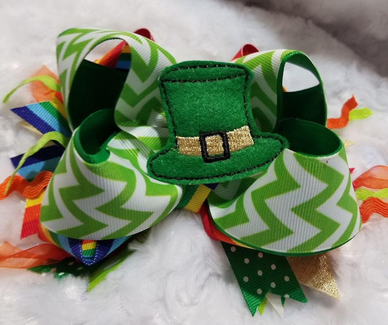 patty day over the top hair bow green