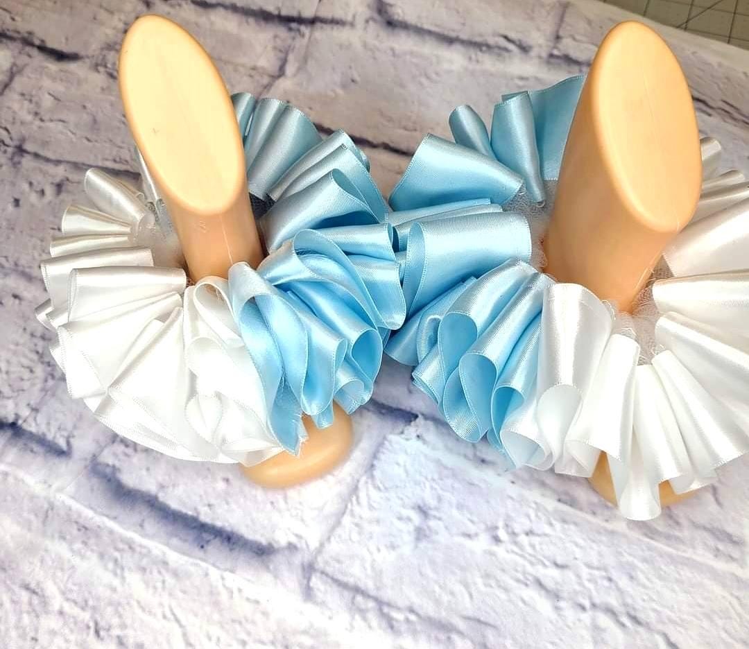Anklets Blue and White Ruffle Anklets Tutu Anklets Girls Anklets - Etsy