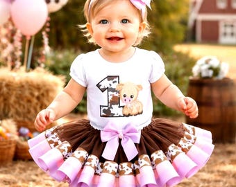 Cowgirl Birthday Outfit: Personalized Tutu, Shirt & Hair Bow