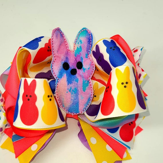 Easter Bow Peeps Girls Bow Baby Bow Easter Hair Bow Peeps Bow Etsy