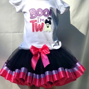 Boo I am two tutu and shirt Halloween tutu personalized shirt cake smash 2nd birthday
