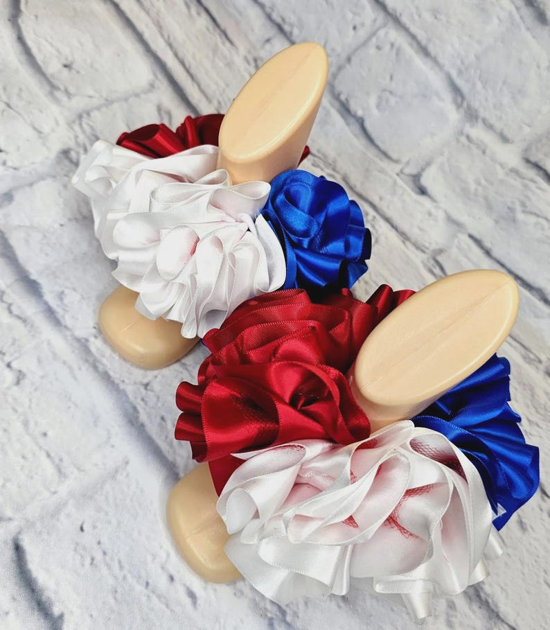 Anklets red white blue anklets ruffle anklets tutu anklets girls ankletsJuly 4th anklets image 3