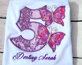 Butterfly  birthday shirt any name and number personalized shirt cake smash 1st 2nd 3rd 4th 5th 6th
