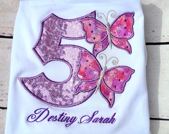 Butterfly  birthday shirt any name and number personalized shirt cake smash 1st 2nd 3rd 4th 5th 6th