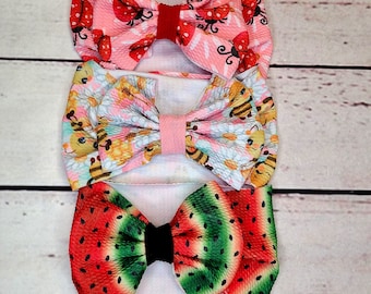 Headband baby head wrap set of 3 headband messy bow stretchy fabric summer headband