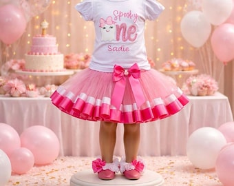 Spooky One Birthday Outfit, Personalized Shirt & Tutu