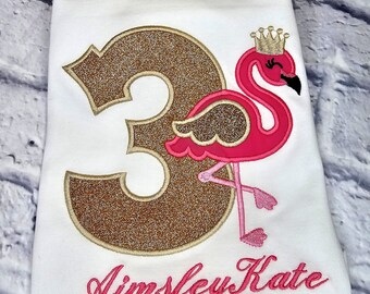 Flamingo birthday shirt any name and number personalized shirt cake smash photo shoot flamingo birthday1st 2nd 3rd 4th 5th