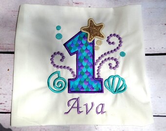 Mermaid under the sea birthday shirt any name and number personalized shirt cake smash 1st 2nd 3rd 4th 5th 6th 7th 8th birthday