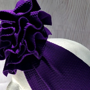 Baby shredded purple head wrap baby headband messy bow stretchy headband birthday bow