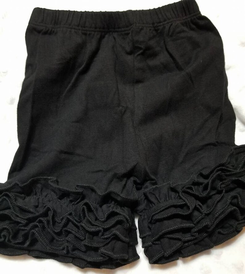 Black ruffle shorts