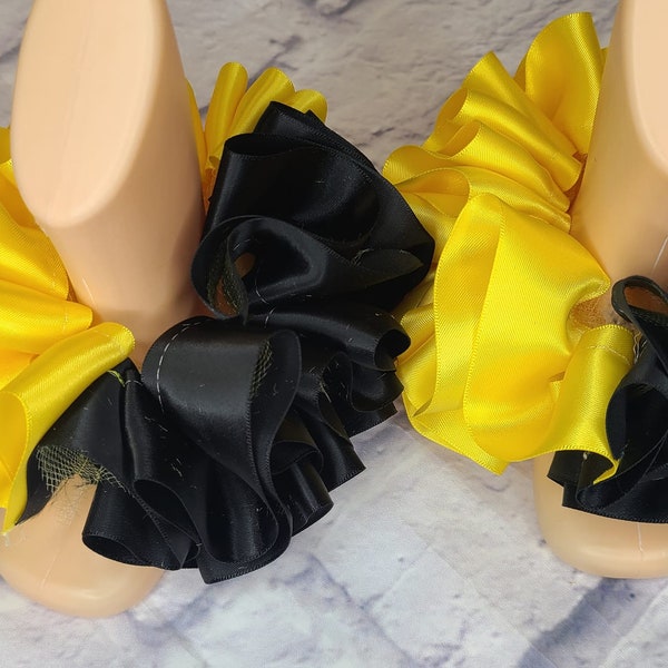 Tutu ribbon Anklet  yellow and black anklets birthday tutu anklets