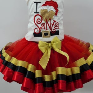 Christmas Santa tutu and shirt any name personalized shirt cake smash