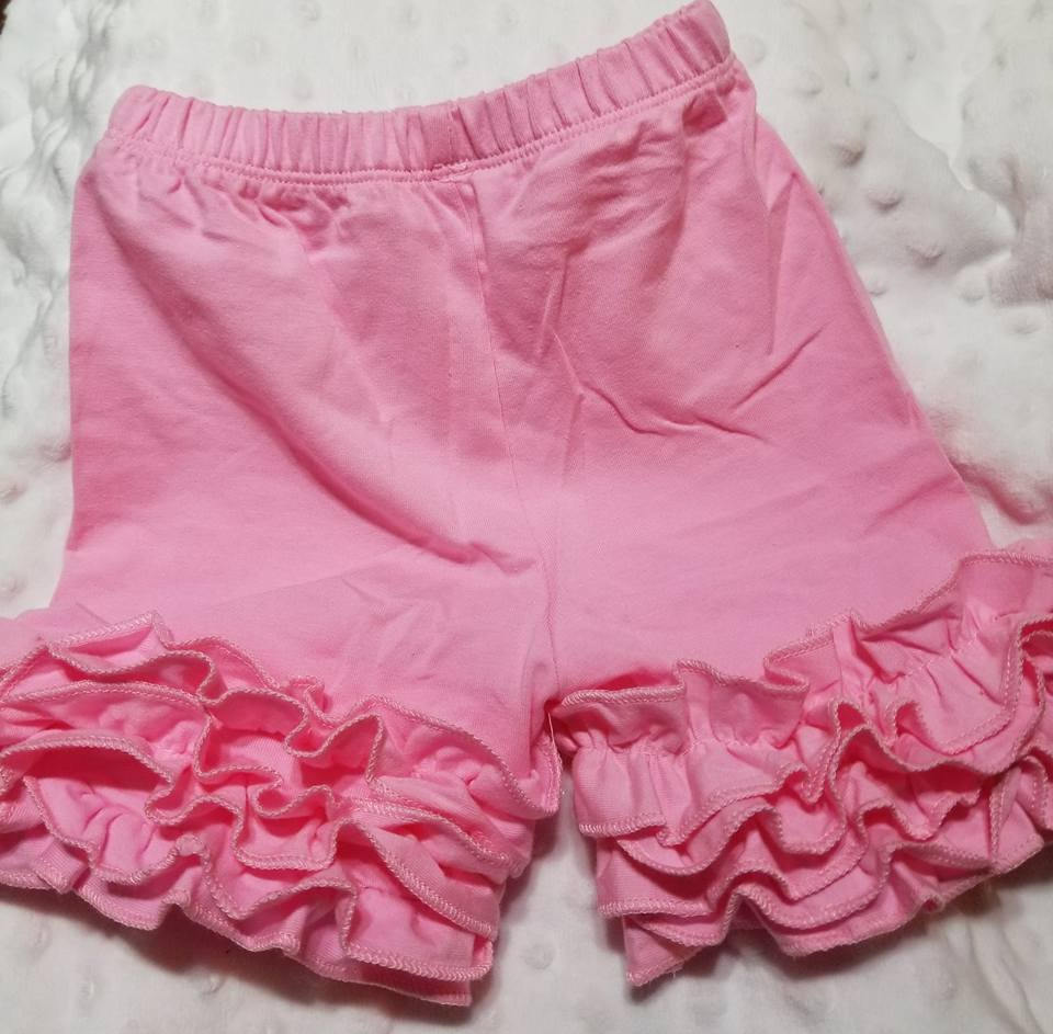 pink ruffle shorts