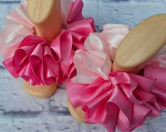 Anklets ruffle tutu socks pink and light pink baby anklets girls anklets teen anklets
