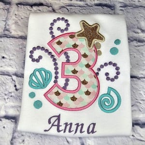 Mermaid under the sea birthday shirt any name and number cake smash personalized shirt 1st 2nd 3rd 4th 5th 6th 7th 8th birthday