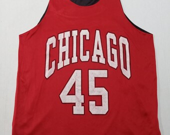 Chicago Bulls 45 Double Layer Mesh Jersey Shirt 1990s Michael Jordan