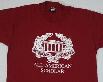 All-American Scholar T-Shirt Vintage 1990s L
