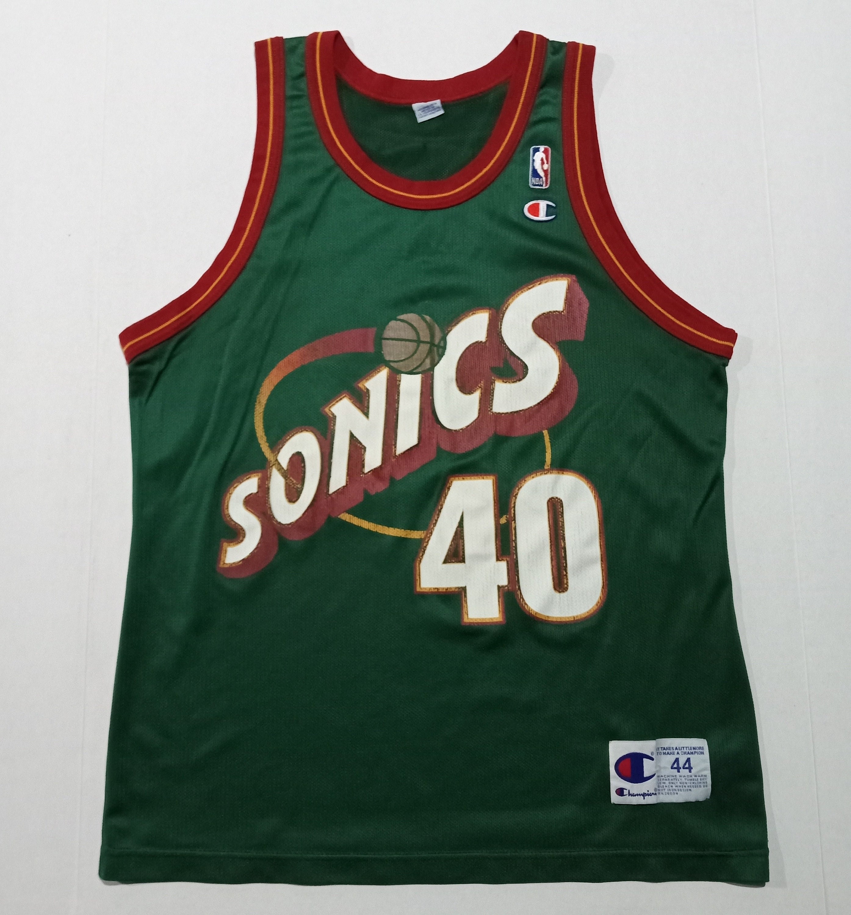 Vintage NBA Champion Seattle Supersonics Shawn Kemp #40 Jersey - Womens Small