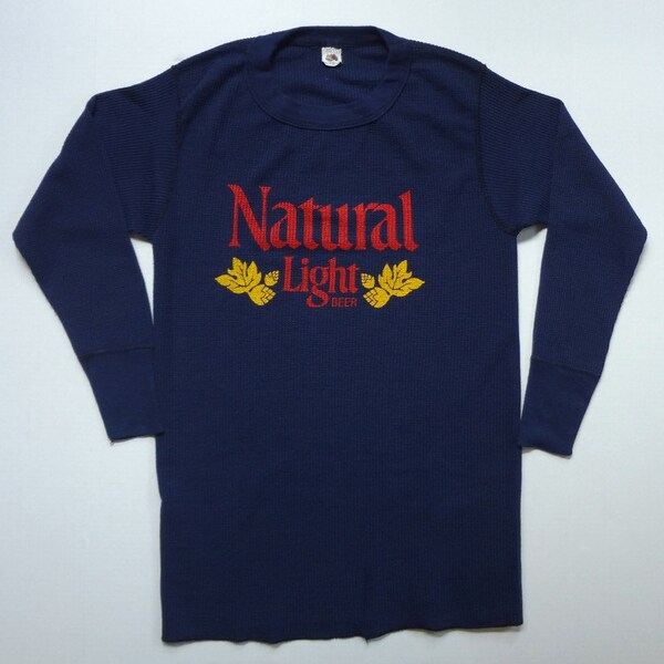 Natural Light Thermal Shirt Vintage 1980s XL Natty Beer