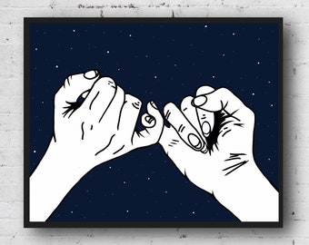 Pinky Promise Art Print, Friendship Pledge (Digital Download)