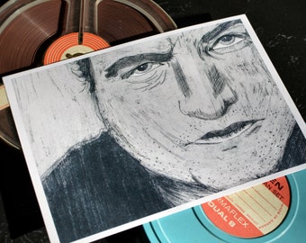John - Original Portrait Art Print, 5x7 Matte Photo Paper