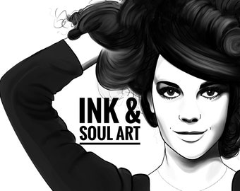 Natalie Portrait Print, Hollywood Actress (Digital Download)