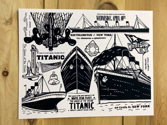 Titanic Print, RMS Superliner Art, Ocean Liner, 8x10 Inches