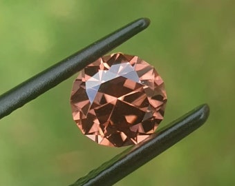 Zircon | 1.83cts |Natural Dark Orange Zircon Round Shape AAA Quality Faceted Gemstone Available for Jewelery