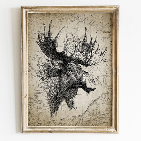 Moose Wall Art Etsy