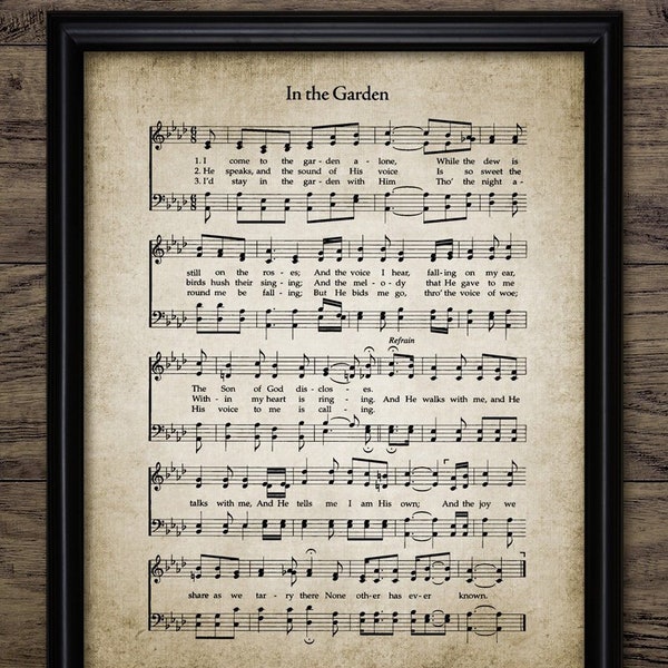 In the Garden Hymn Print Etsy