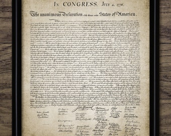 Declaration Of Independence Wall Art, July 4th 1776 American Independence Day Celebration Gift Idea, United States #3084 INSTANT DOWNLOAD