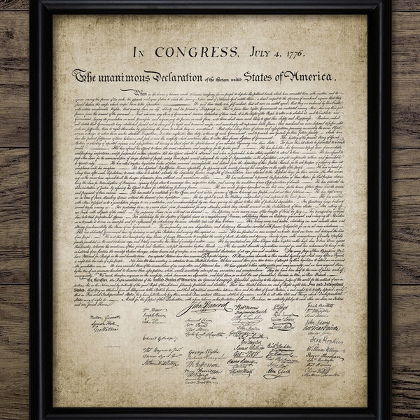 Declaration Of Independence Wall Art, July 4th 1776 American Independence Day Celebration Gift Idea, United States #3084 INSTANT DOWNLOAD