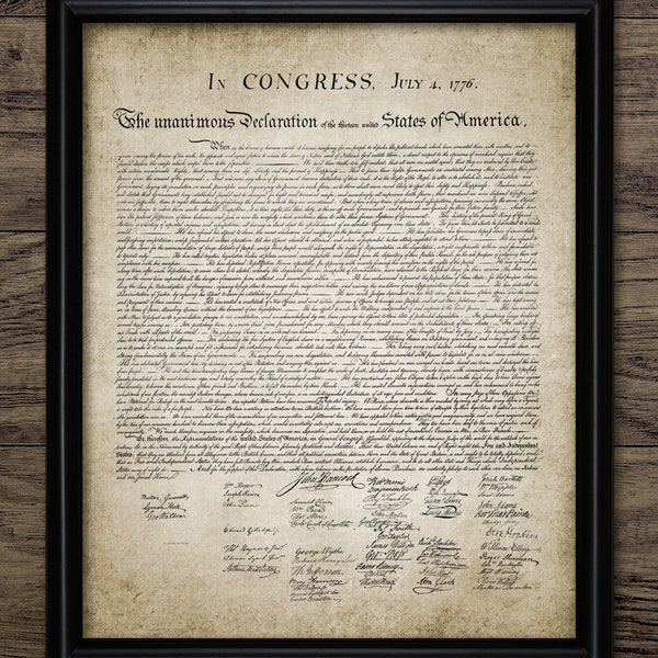 Настенное искусство Декларации независимости, 4 июля 1776 года. Идея подарка на празднование Дня независимости США, США #3084 МГНОВЕННАЯ ЗАГРУЗКА