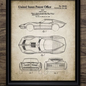 Classic American Sports Car Wall Art, Printable Sports Car, Retro Car Design, Car Enthusiast, Garage Art #911 INSTANT DOWNLOAD