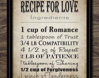 Recipe For Love Etsy