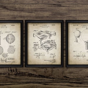Table Tennis Wall Art Set Of 3, Printable Table Tennis, Ping Pong Design, Table Tennis Player, Bat, Racket, Paddle #2281 INSTANT DOWNLOAD