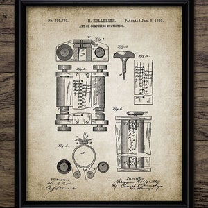 Computer Wall Art, Printable Vintage Computer, Statistic Computing Machine, Antique Calculating Machine #661 INSTANT DOWNLOAD