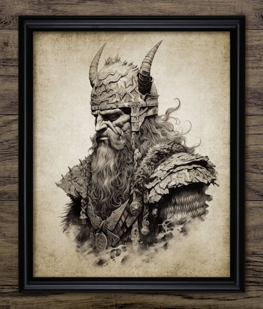Viking Warrior Wall Art, Printable Viking Art, Odin, Thor, Norse ...
