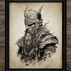 Arte de parede de guerreiro viking, arte viking para impressão, Odin, Thor, nórdico, impressão viking, mitologia nórdica, capacete viking #4090 DOWNLOAD INSTANTÂNEO