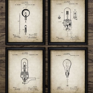 Juego de 4 bombillas de pared para decoración, bombillas para imprimir, filamento, eléctricas, incandescentes, steampunk, Thomas Edison n.° 1957, DESCARGA INMEDIATA