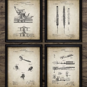 Zahnheilkunde Wand Kunst Set von 4, druckbare Zahnarzt, Zahnheilkunde, Zahnarztpraxis, Zahnausstattung, Vintage Zahndesign #617 - SOFORT DOWNLOAD