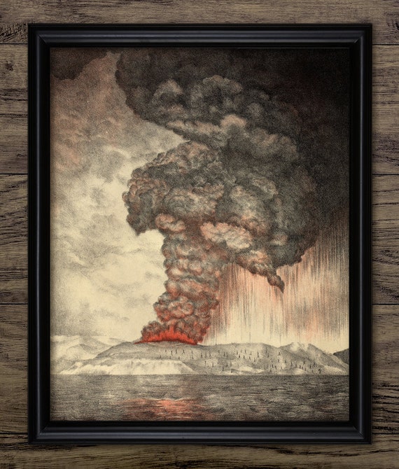 krakatoa eruption drawing