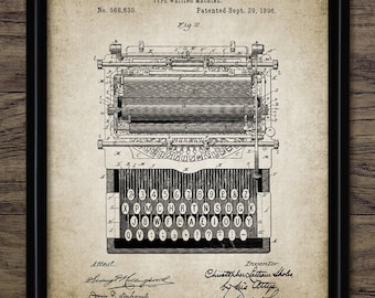 Typewriter Wall Art, Printable Typewriter Design, Office, Typewriting, Typist, Author, Novelist, Vintage Typing #2286 INSTANT DOWNLOAD