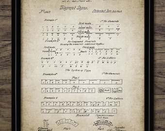 Morsecode kunst aan de muur, afdrukbare morsecode uitvinding, morsealfabet telegraaf, telegraafsignaal, communicatie #954 INSTANT DOWNLOAD
