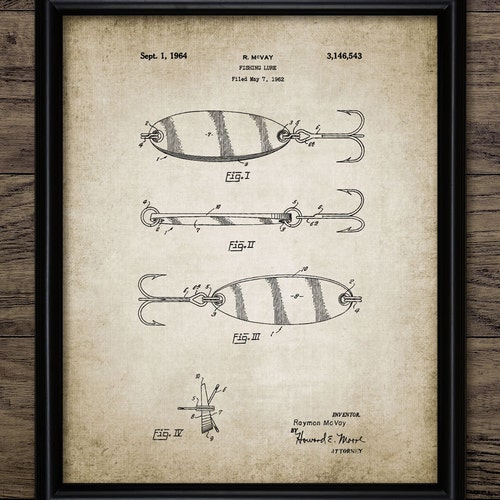 Vintage Fishing Lure Print Fishing Lure Illustration Etsy
